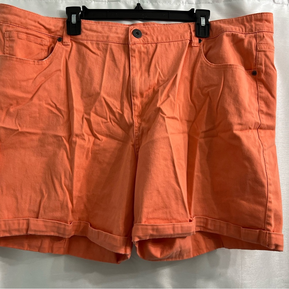 Women's Cuffed Orange Casual Shorts